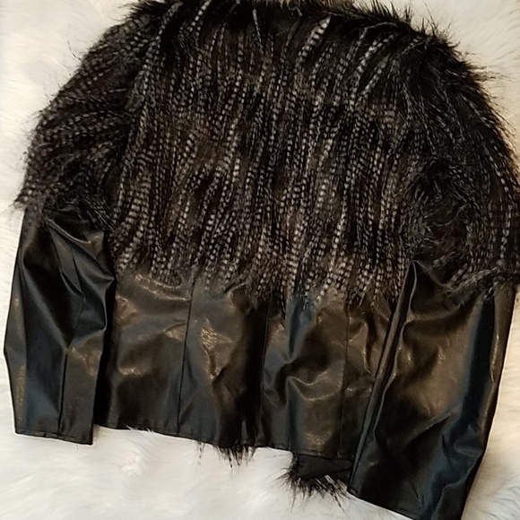 Faux leather and fur jacket - Picture 3 of 7